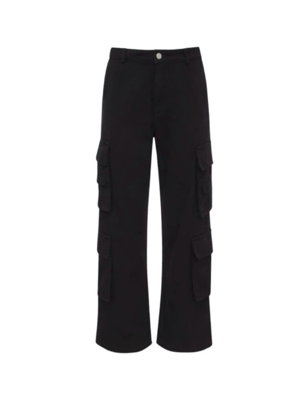 Union Wide-Leg Black Cargo Trousers